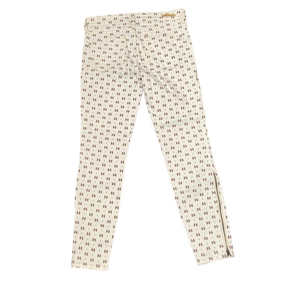 Pilcro & The Letterpress Anthropologie Skinny Ankle Jeans 27 White Flowers 29X27 - Picture 10 of 10